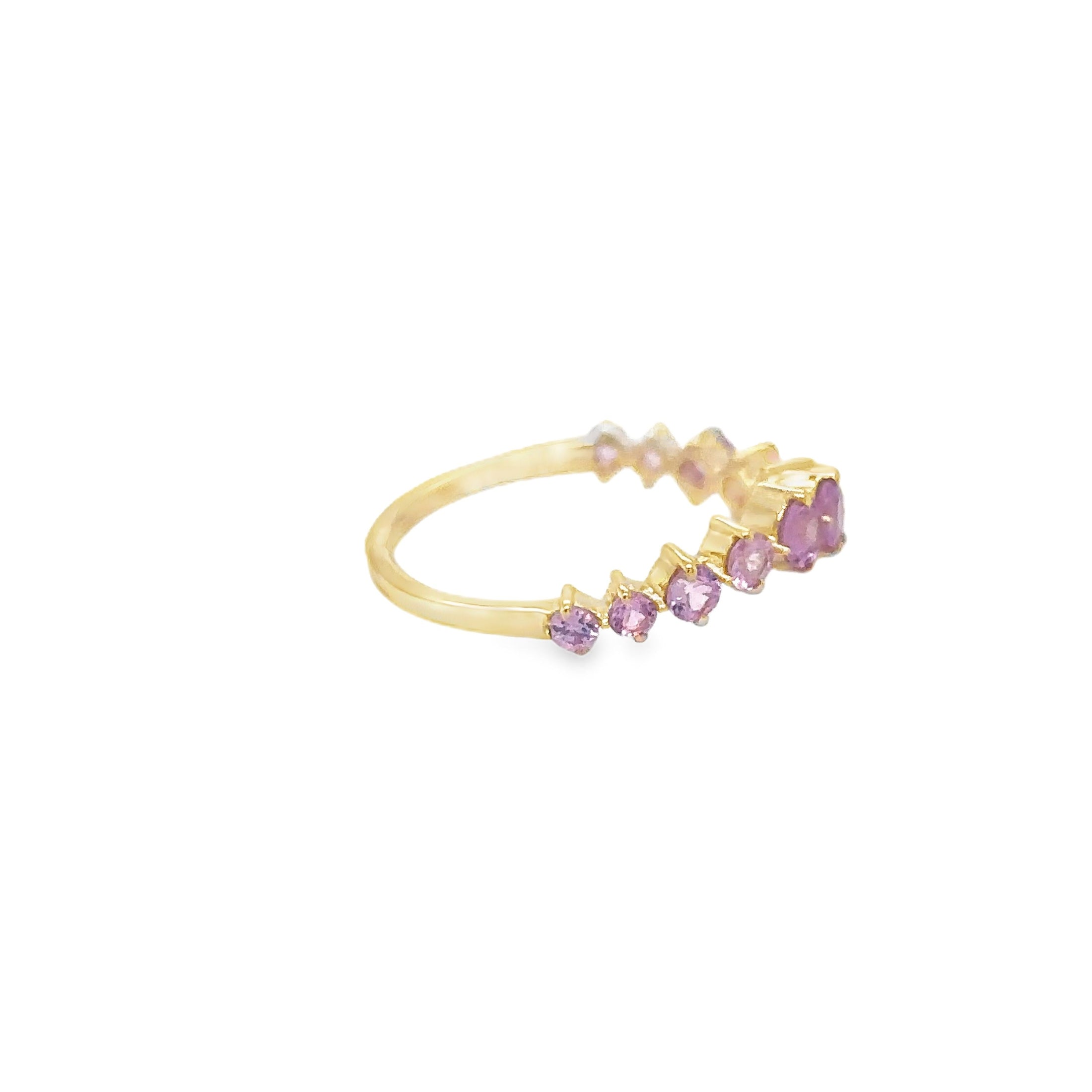 Anillo De Zafiro Rosa En Oro Amarillo De 14K, 1.10CT