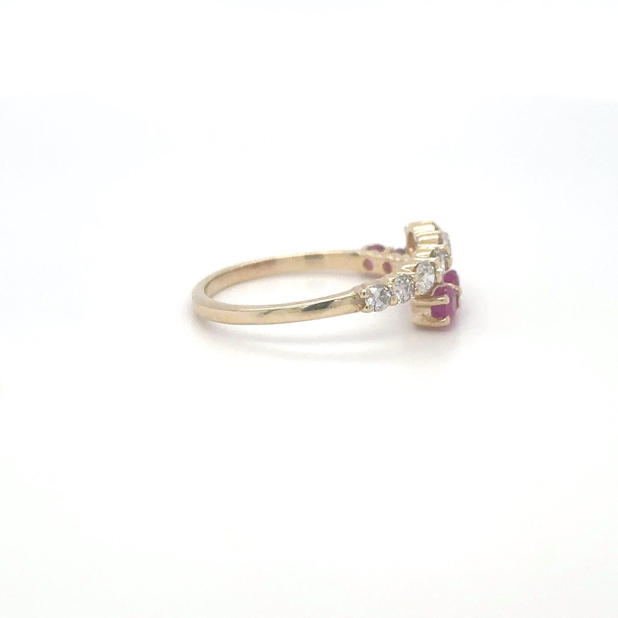 14K Yellow Gold Ruby & Diamond Ring 0.95 TCW