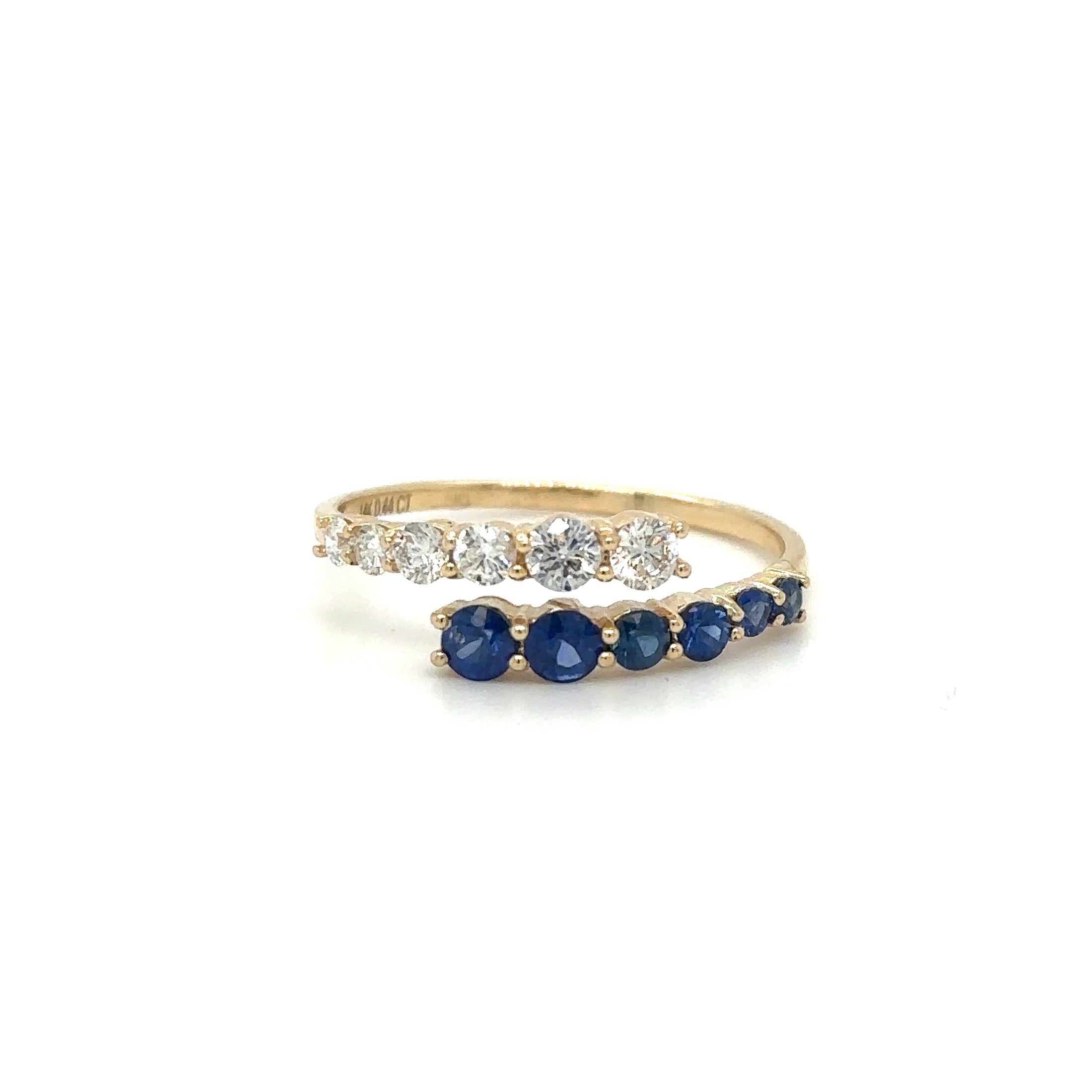 14K Yellow Gold Sapphire & Diamond Ring 0.99 TCW