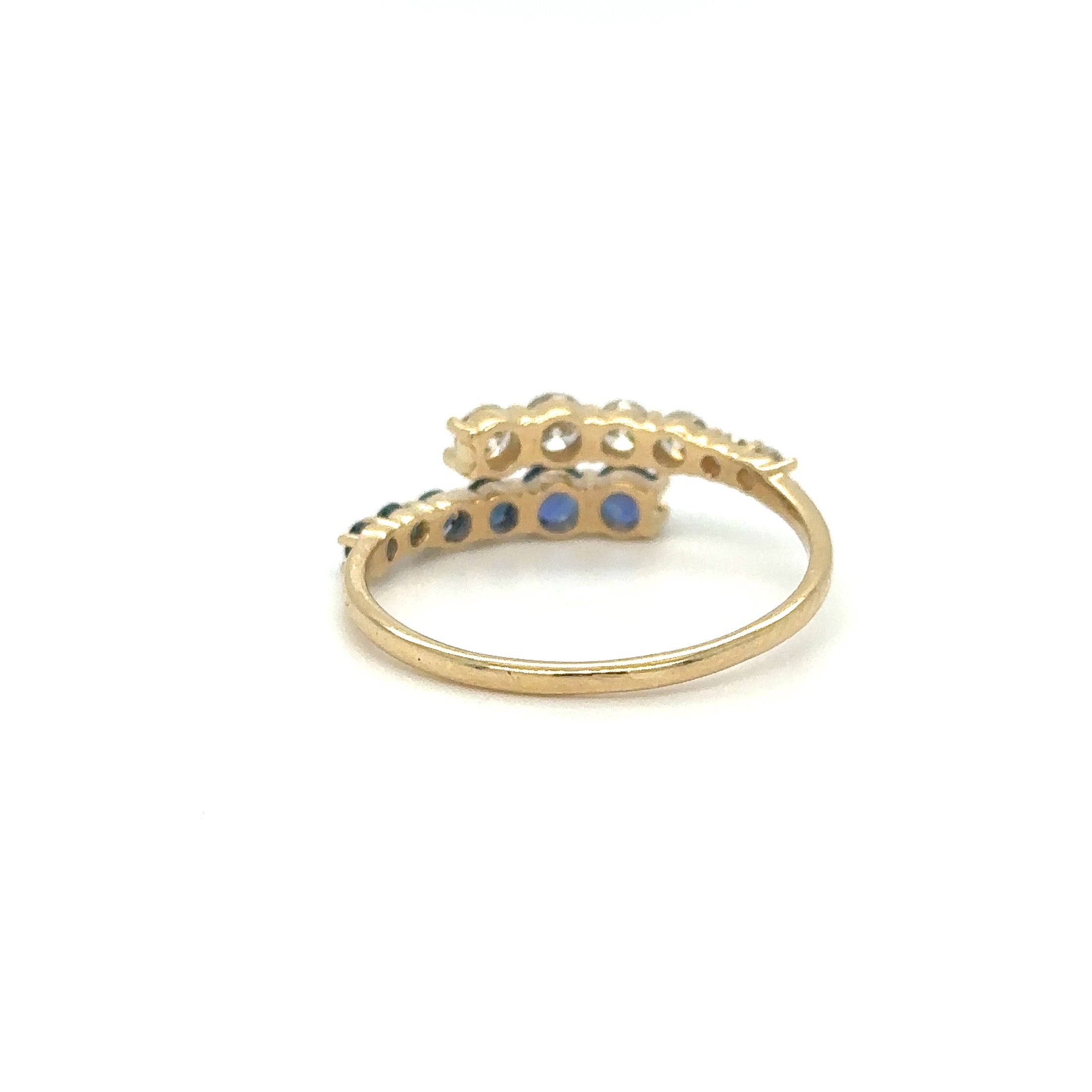 14K Yellow Gold Sapphire & Diamond Ring 0.99 TCW