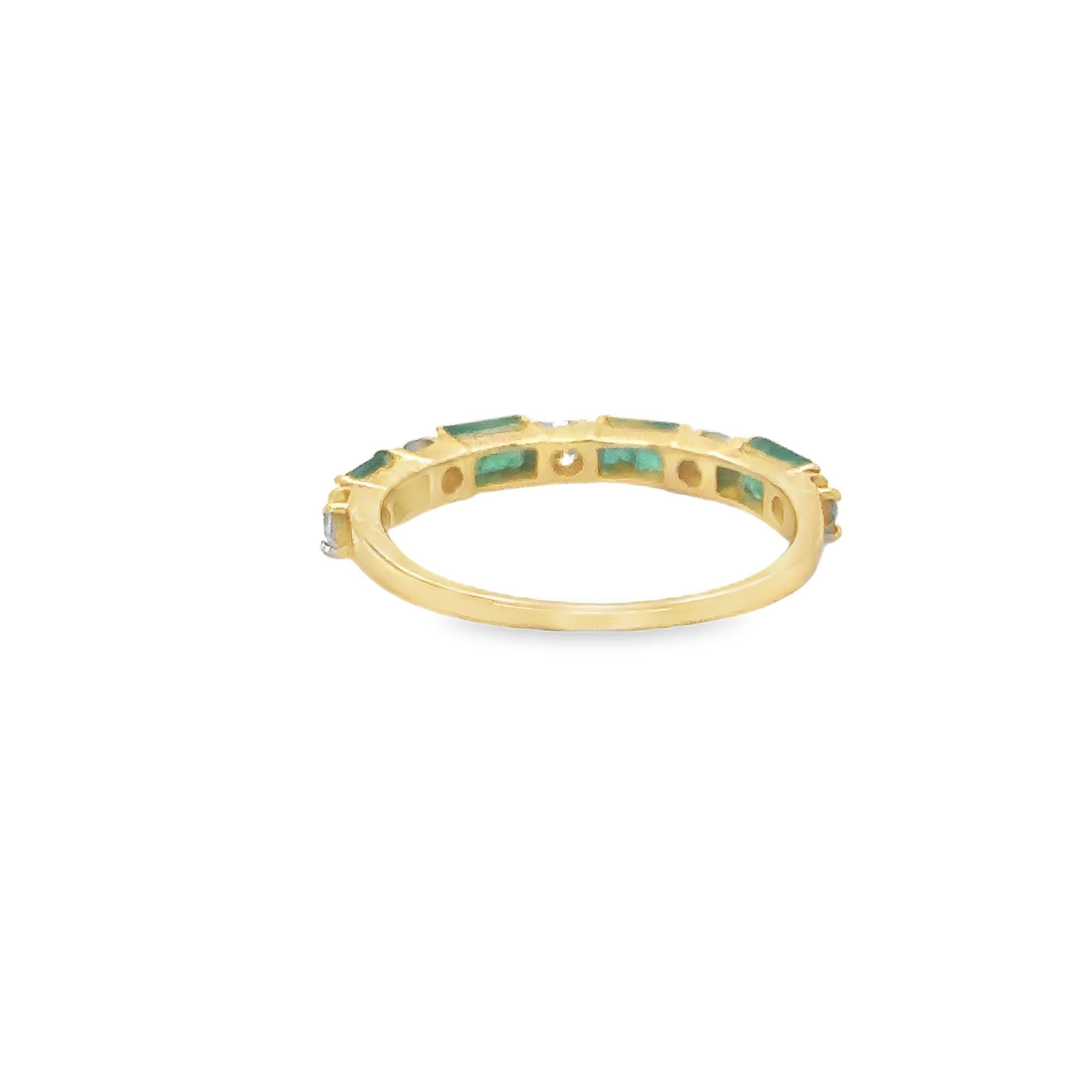 14K Yellow Gold Emerald & Diamonds Ring 1.07 TCW