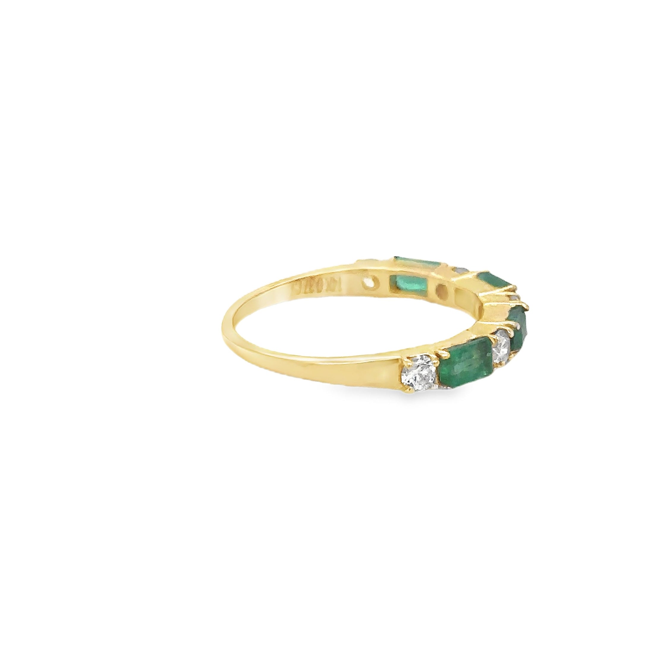 14K Yellow Gold Emerald & Diamonds Ring 1.07 TCW