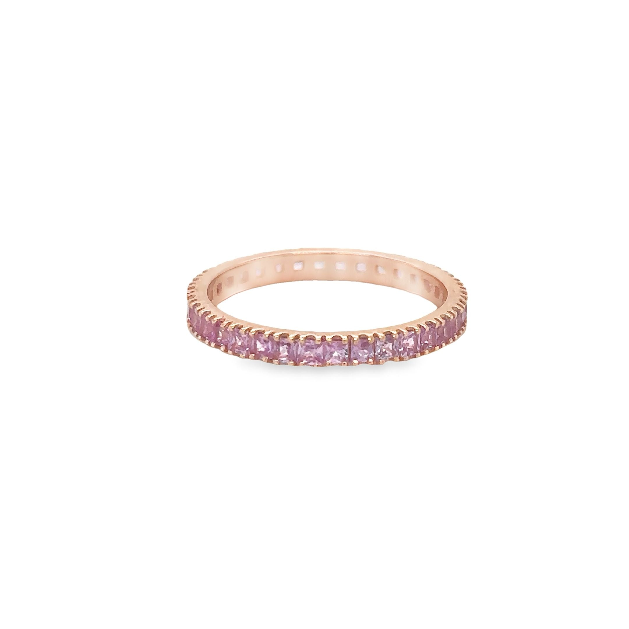 Anillo De Zafiro Rosa En Oro Rosa De 14K, 1.32CT