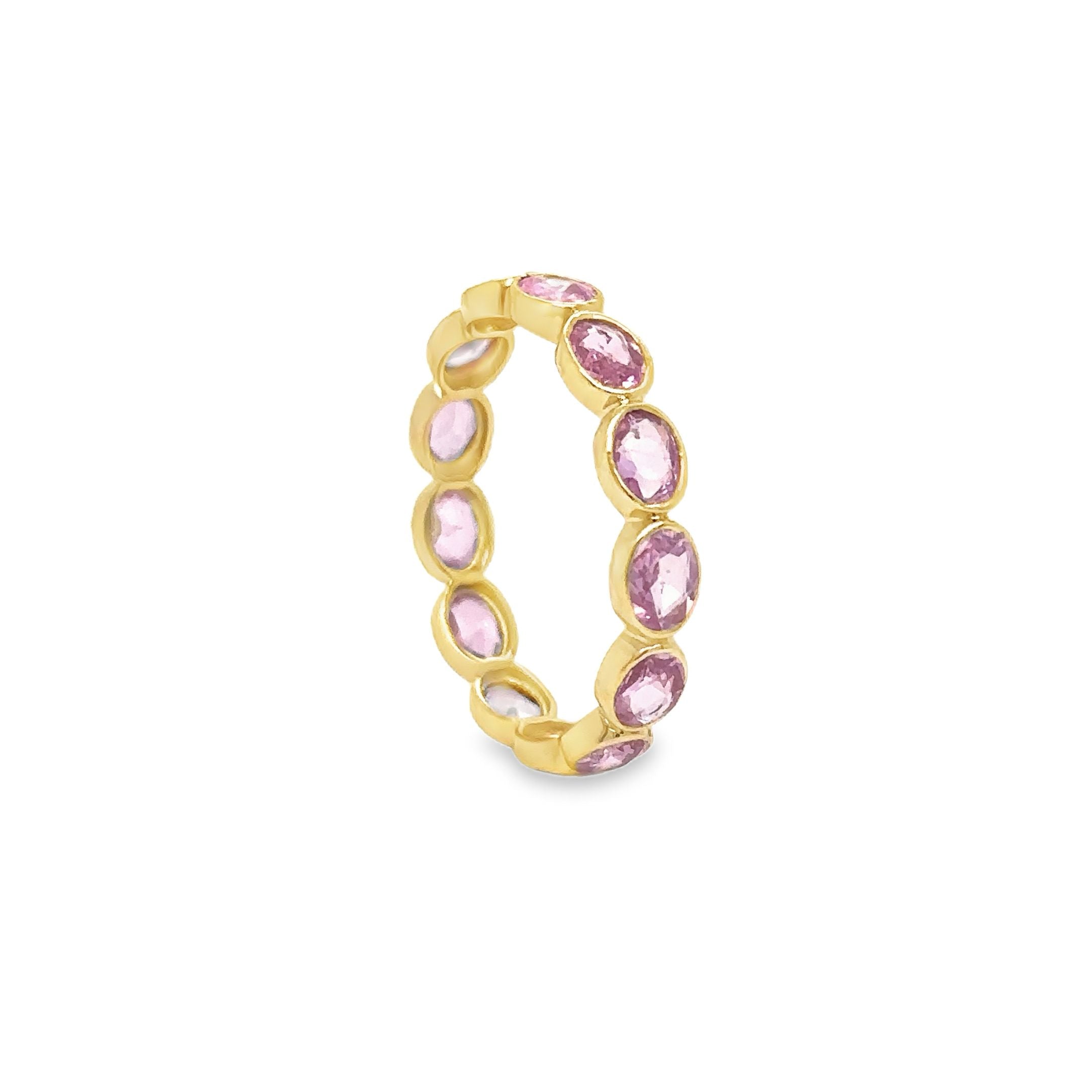 Anillo Oro Amarillo 18K Zafiro Rosa, 2.45CT