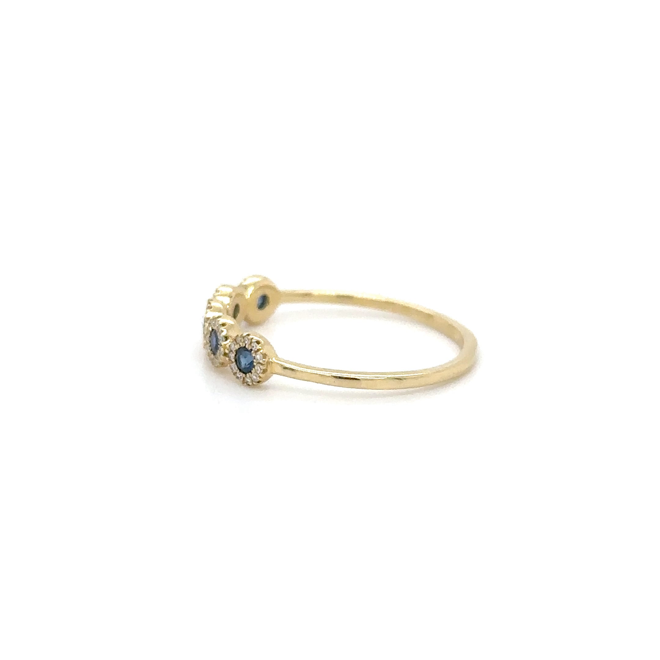 14K Yellow Gold Sapphire & Diamonds Ring 1.14 TCW