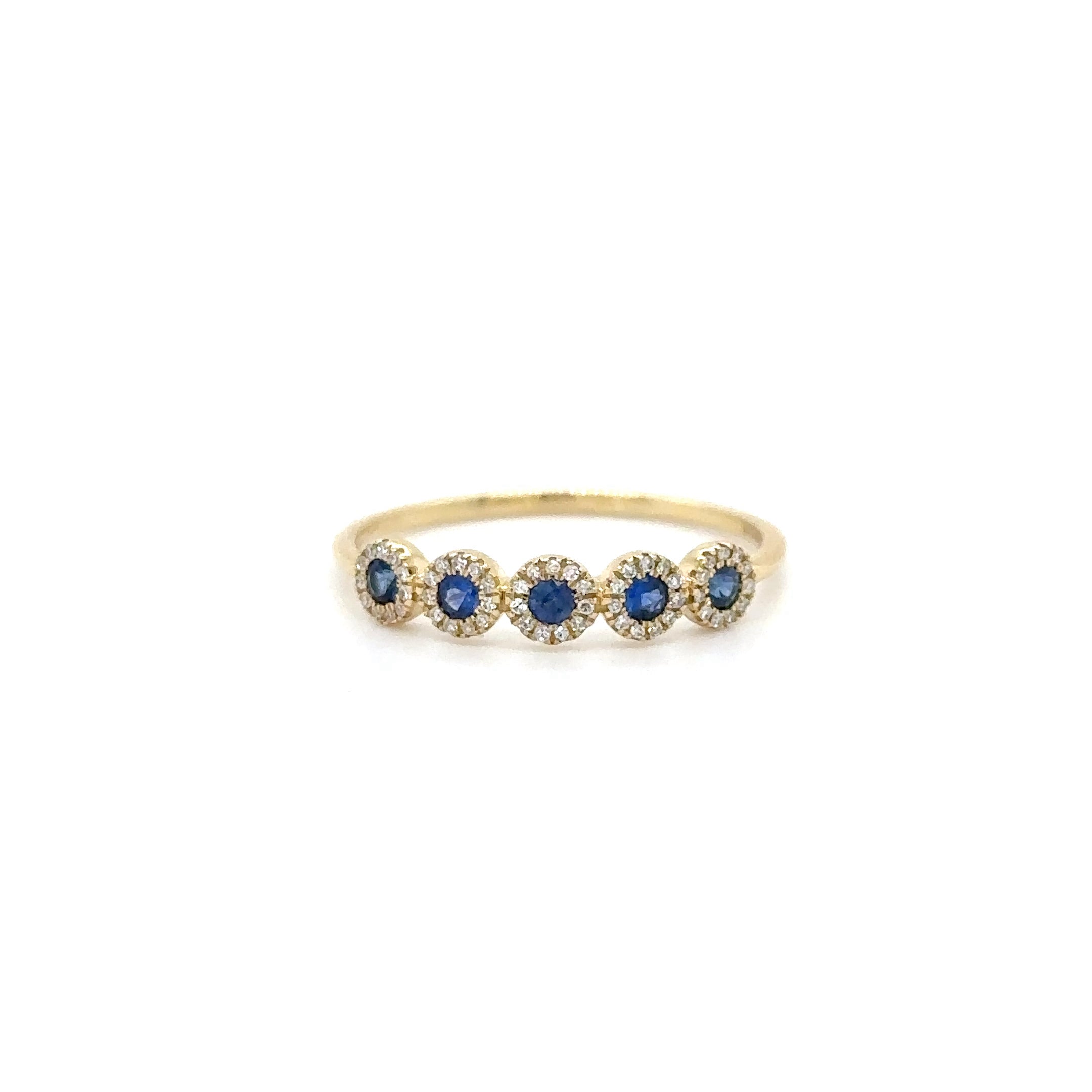 14K Yellow Gold Sapphire & Diamonds Ring 1.14 TCW