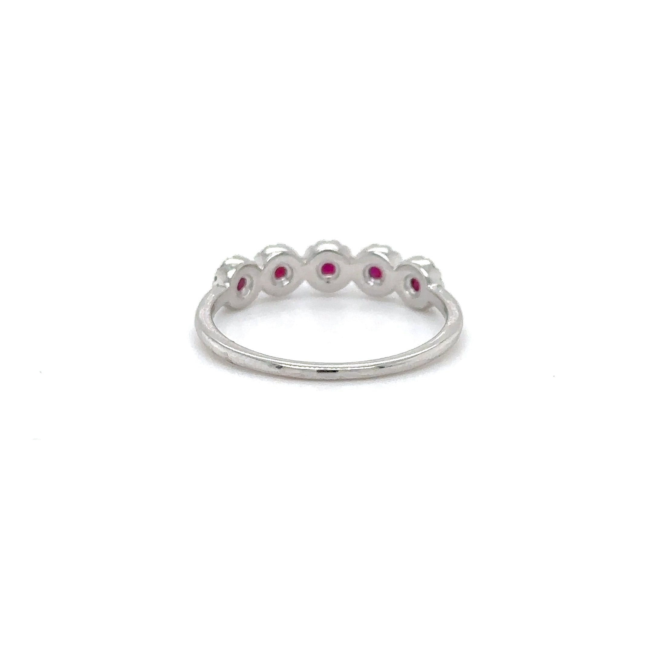 14K White Gold Ruby & Diamonds Ring 0.35 TCW