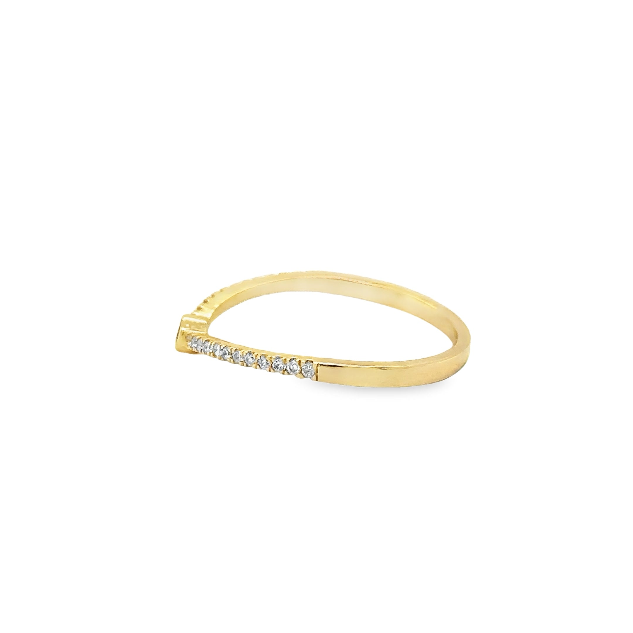 14K Yellow Gold Sapphire Ring With Diamonds 0.19 TCW