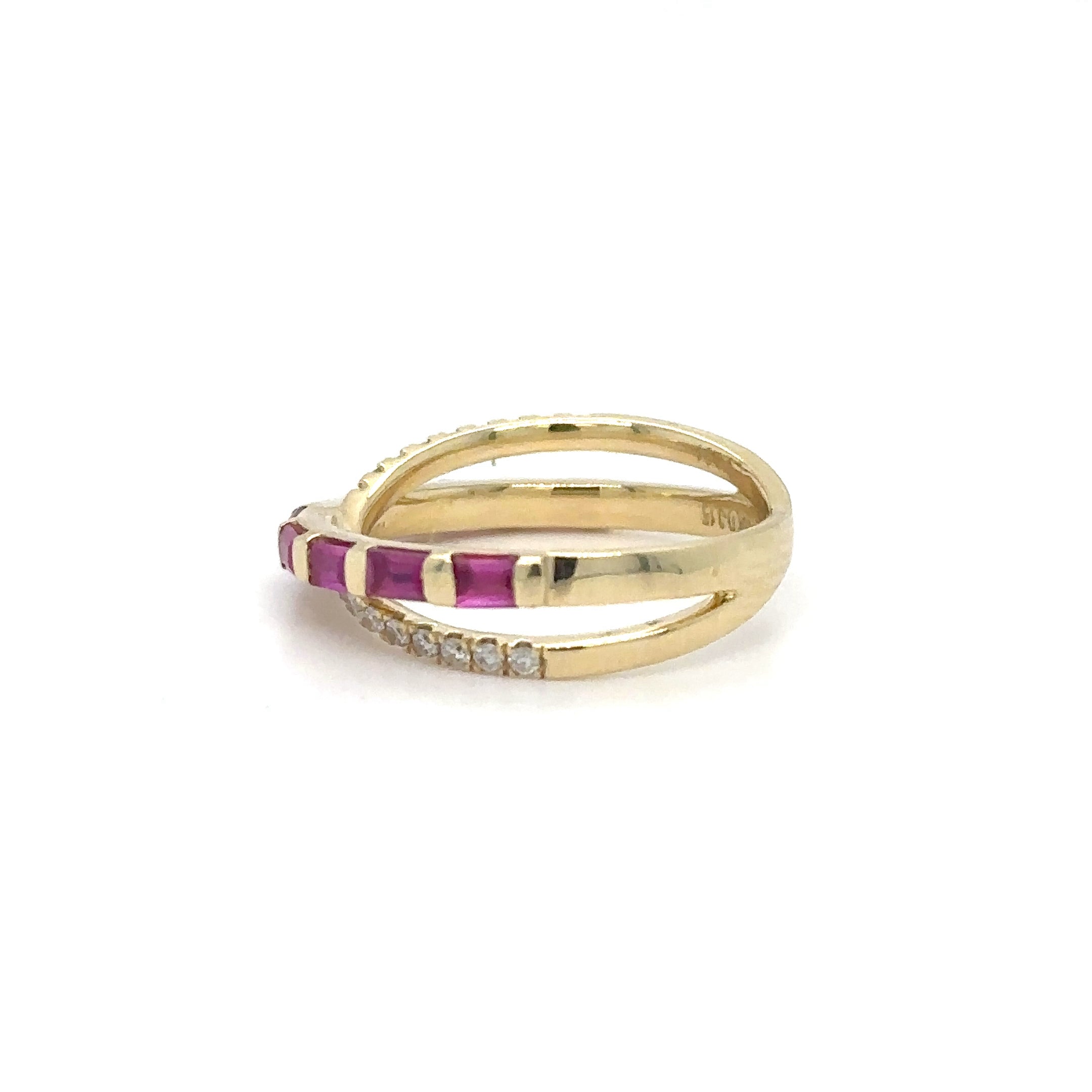 14K Yellow Gold Pink Sapphire & Diamonds Ring 1.09 TCW