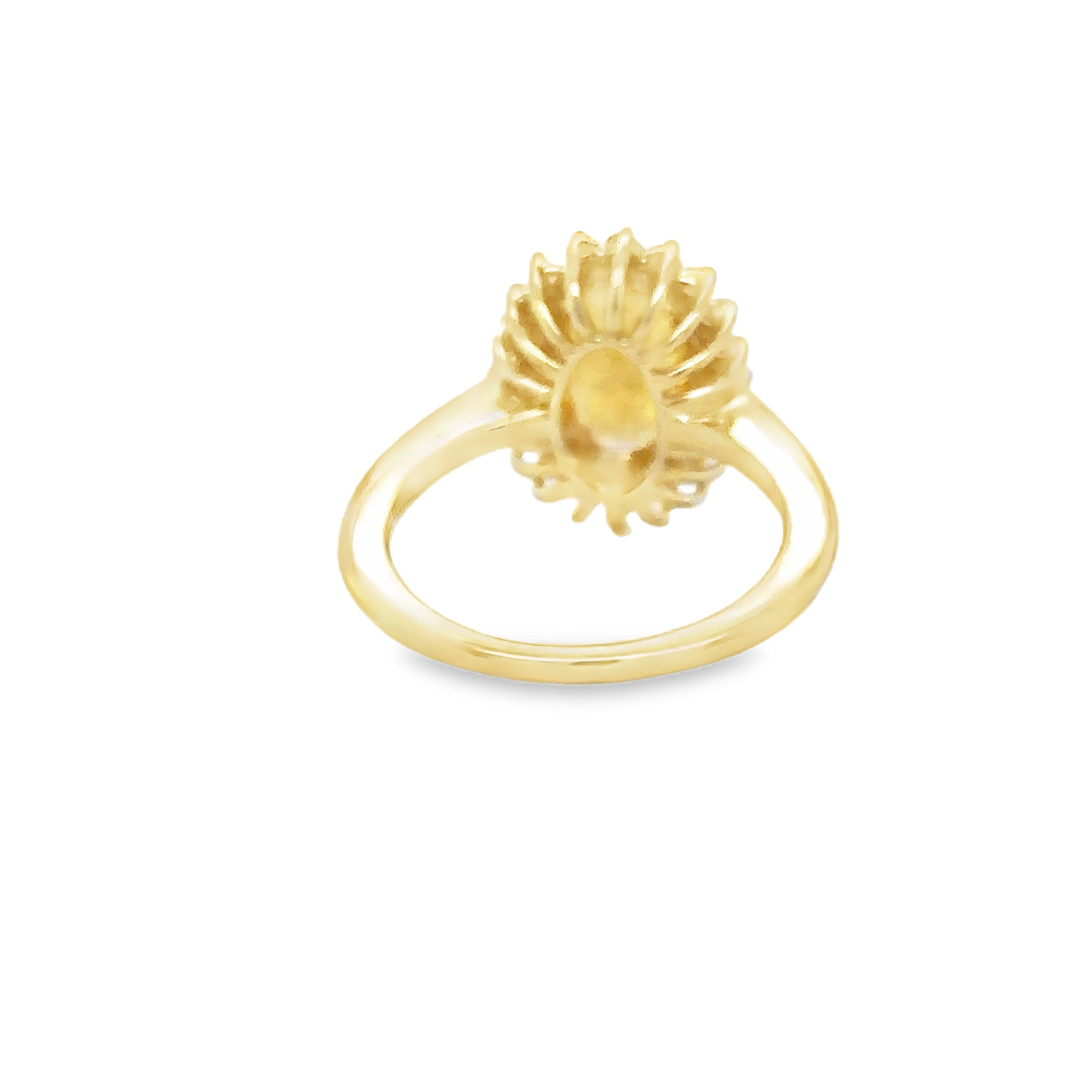 14K Yellow Gold Yellow Sapphire & Diamonds Ring 3.46 TCW