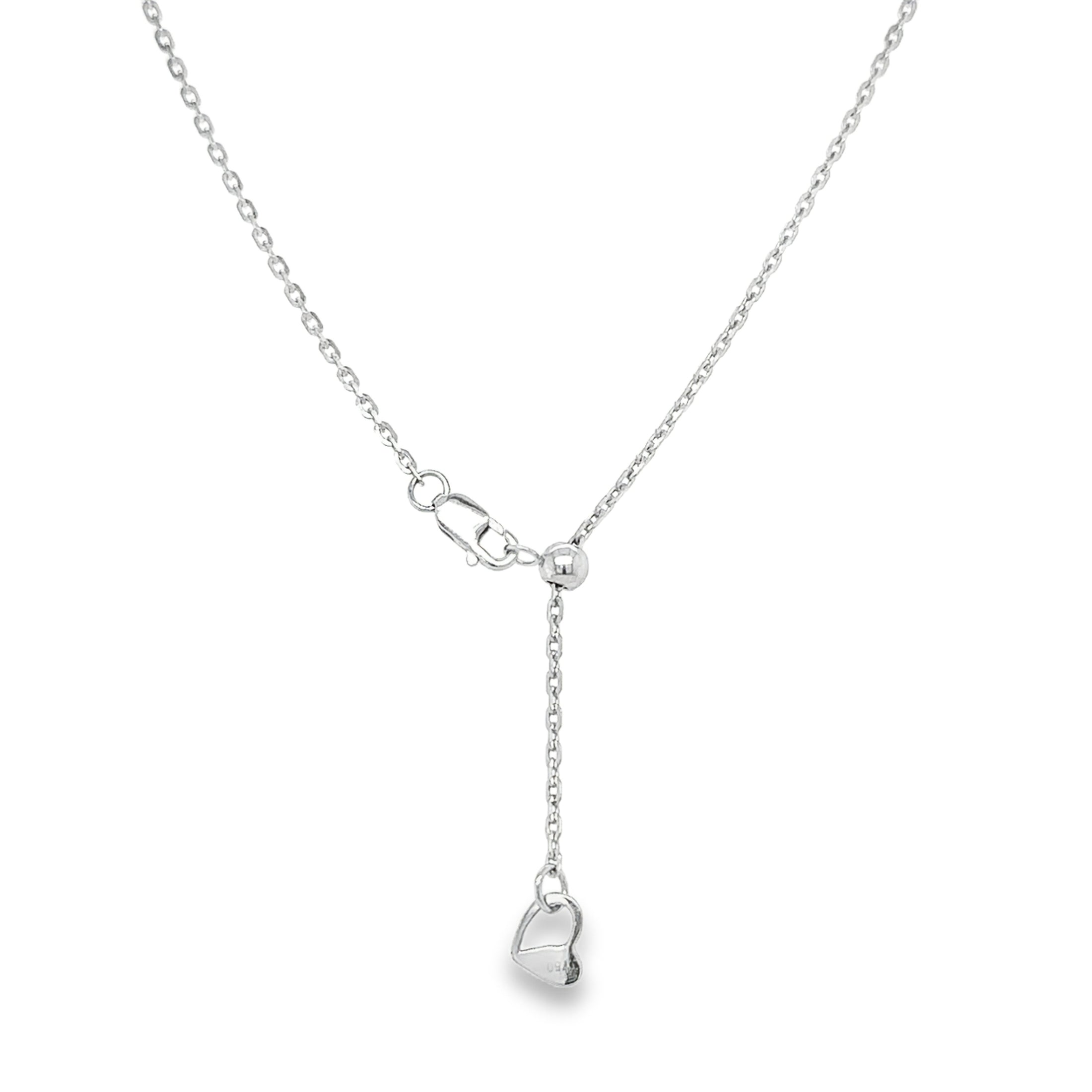 18K White Gold Diamond Tennis Necklace  Adjustable 1.10 TCW