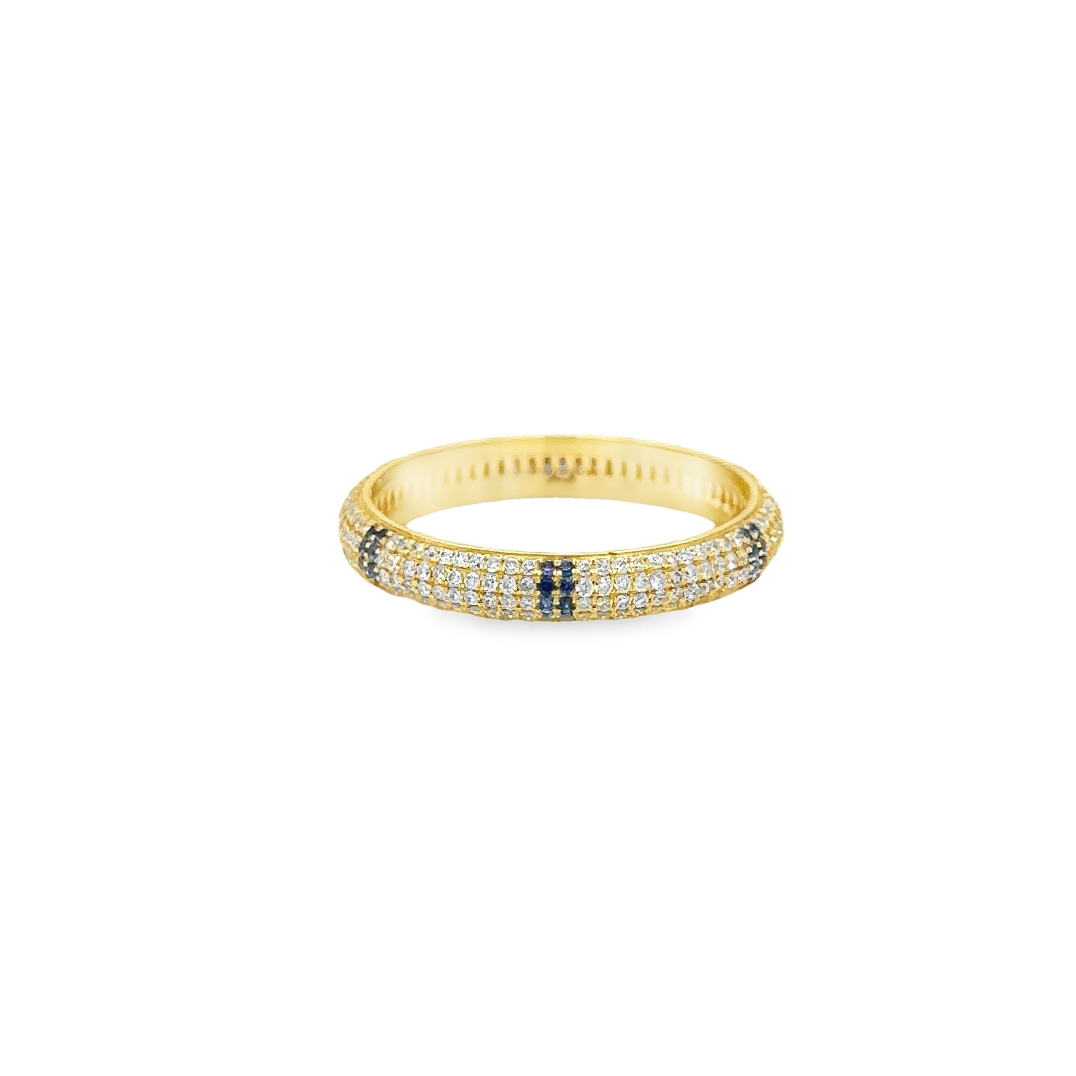 14K Yellow Gold Sapphire & Diamonds Ring 0.82 TCW