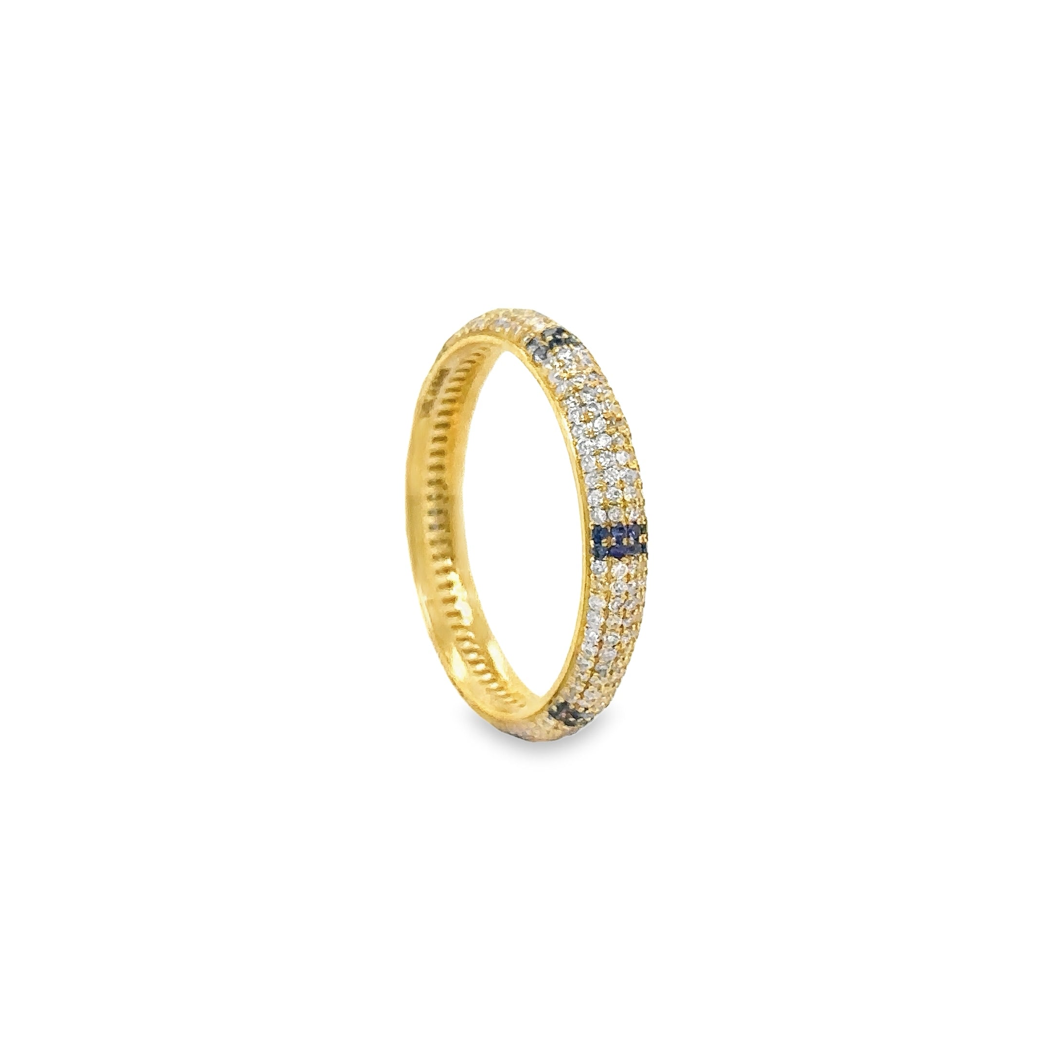 14K Yellow Gold Sapphire & Diamonds Ring 0.82 TCW