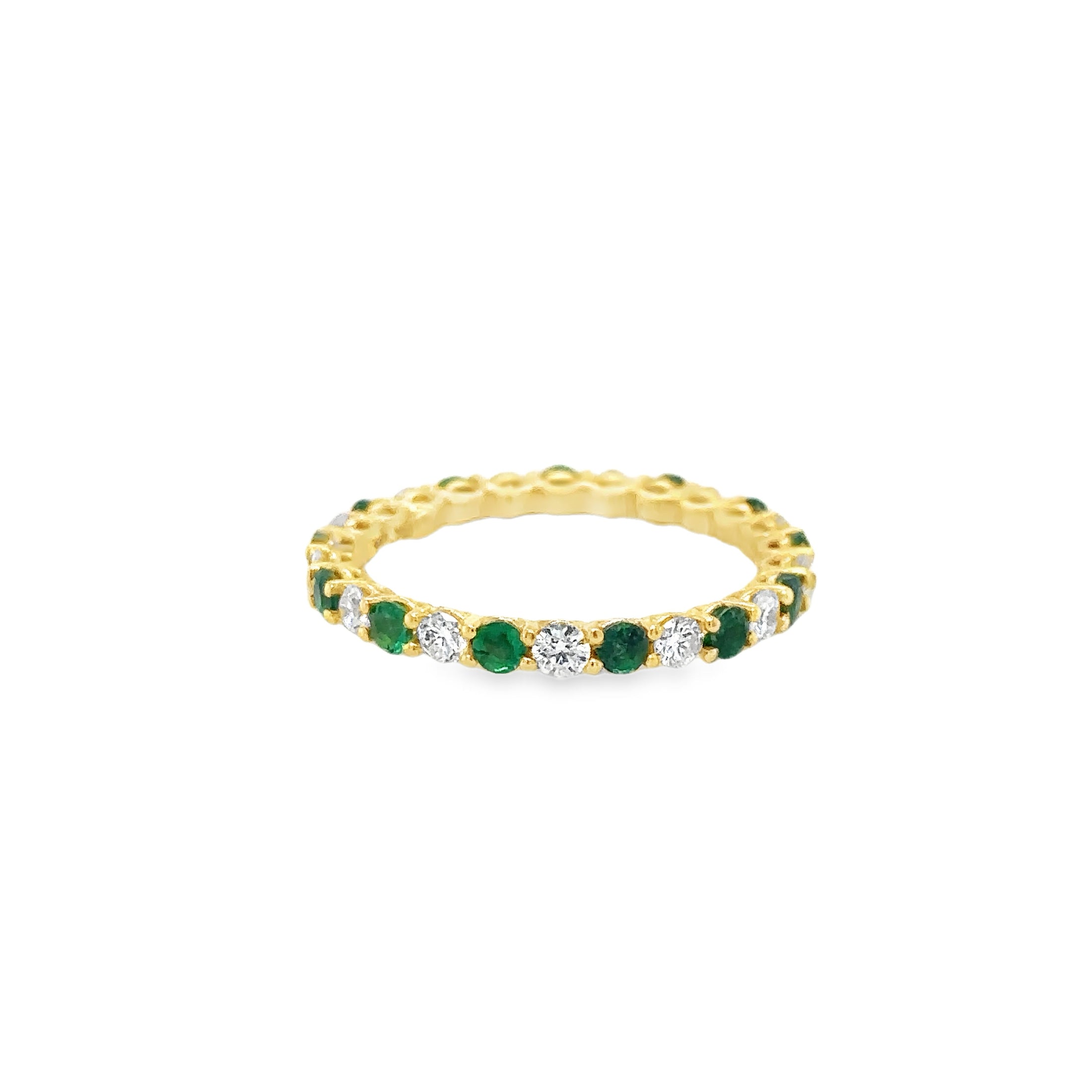 18K Yellow Gold Emerald & Diamonds Ring 1.41 TCW