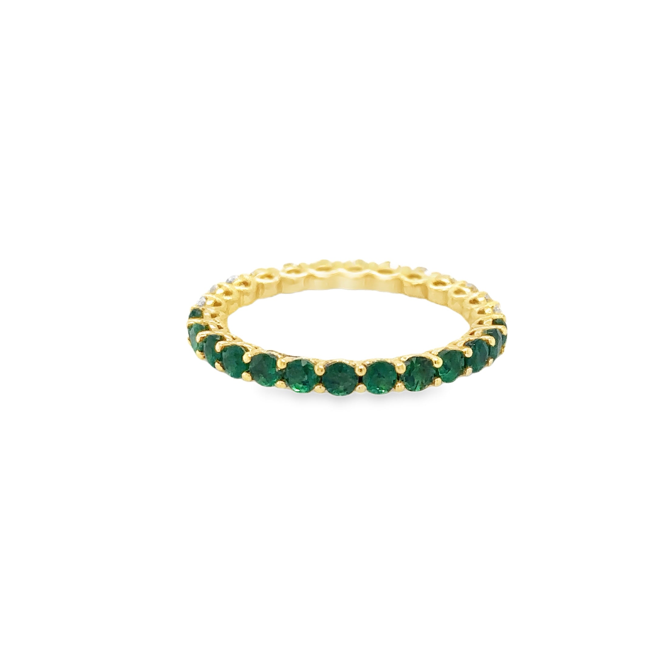 18K Yellow Gold Emerald & Diamonds Ring 1.44 TCW