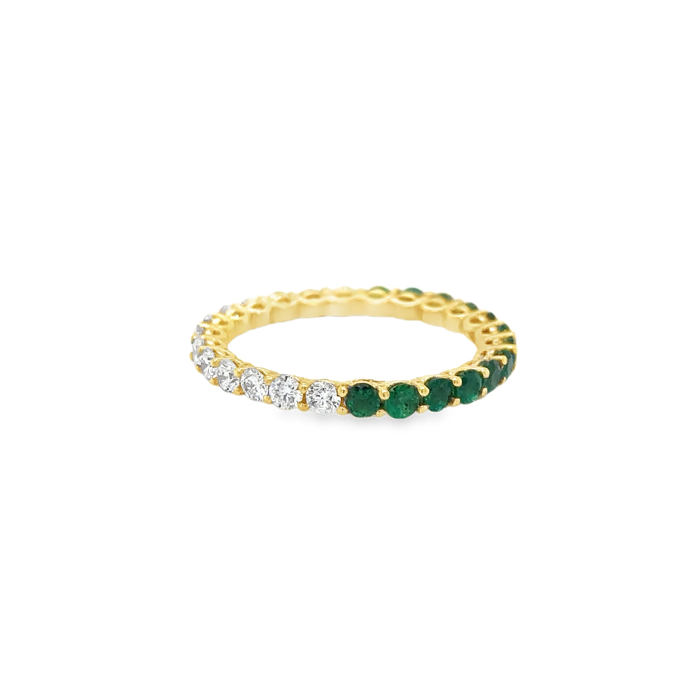 18K Yellow Gold Emerald & Diamonds Ring 1.44 TCW