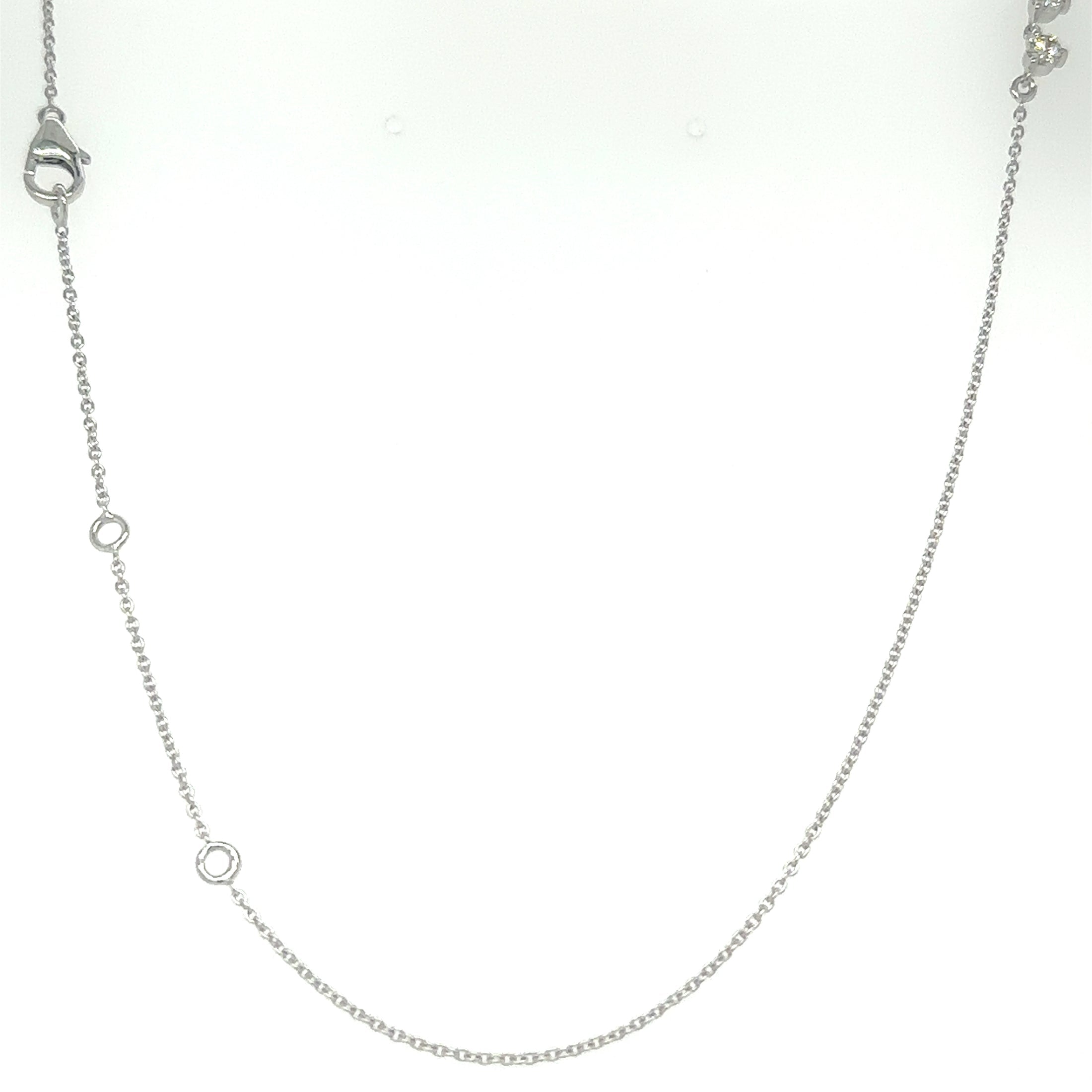 14K White Gold Necklace With Diamonds  2.06 TCW