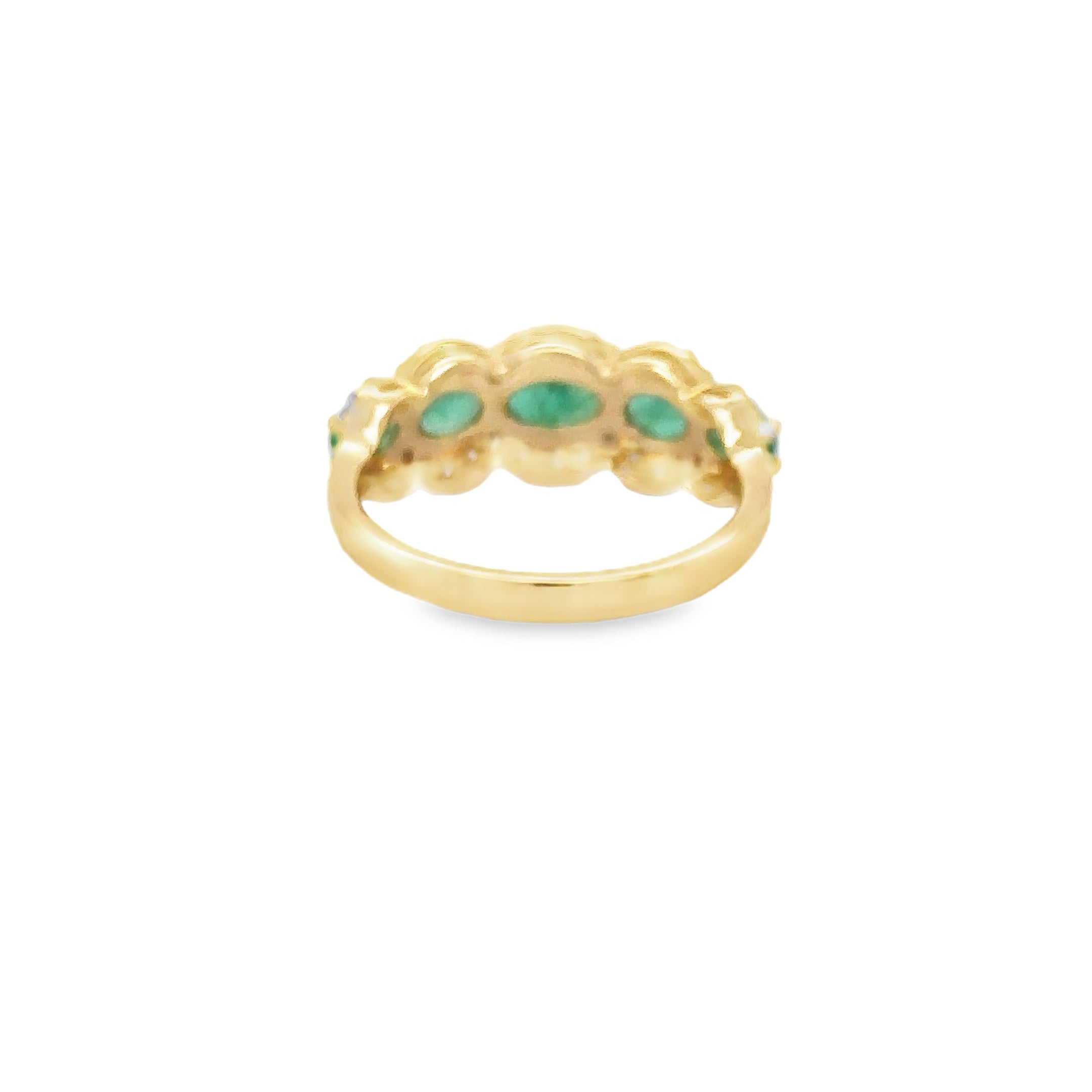 14K Yellow Gold Emerald & Diamonds Ring 1.73 TCW