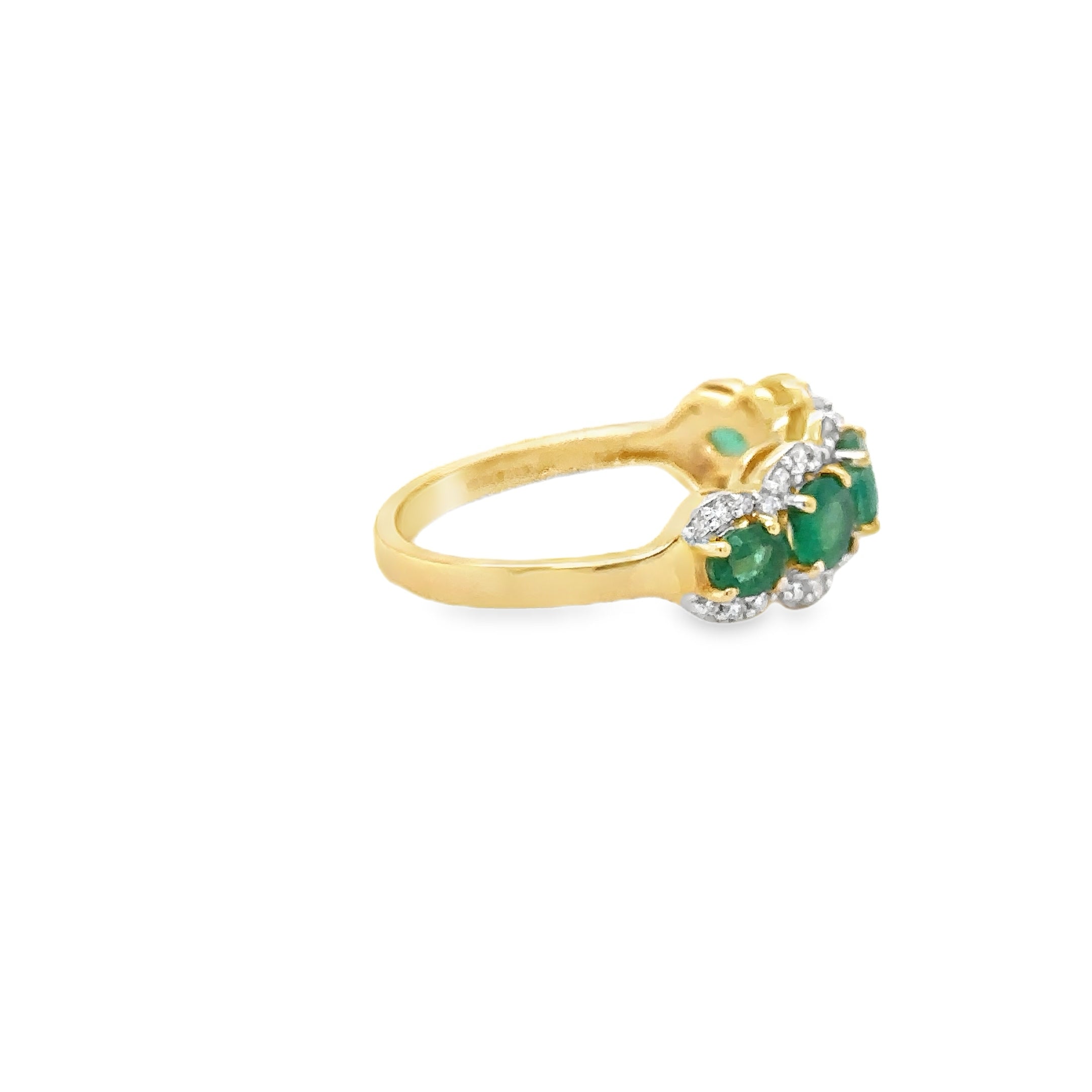 14K Yellow Gold Emerald & Diamonds Ring 1.73 TCW