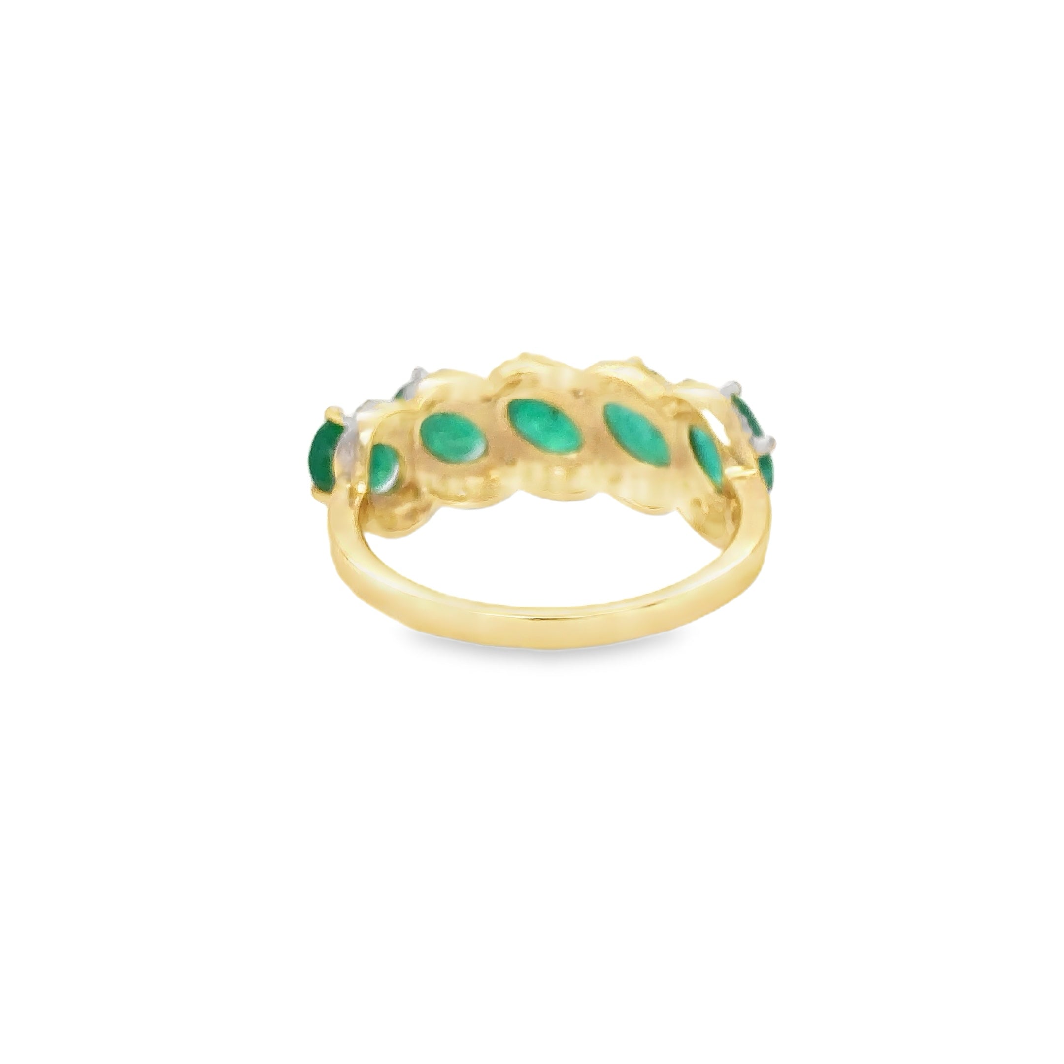 14K Yellow Gold Emerald & Diamonds Ring 2.95 TCW