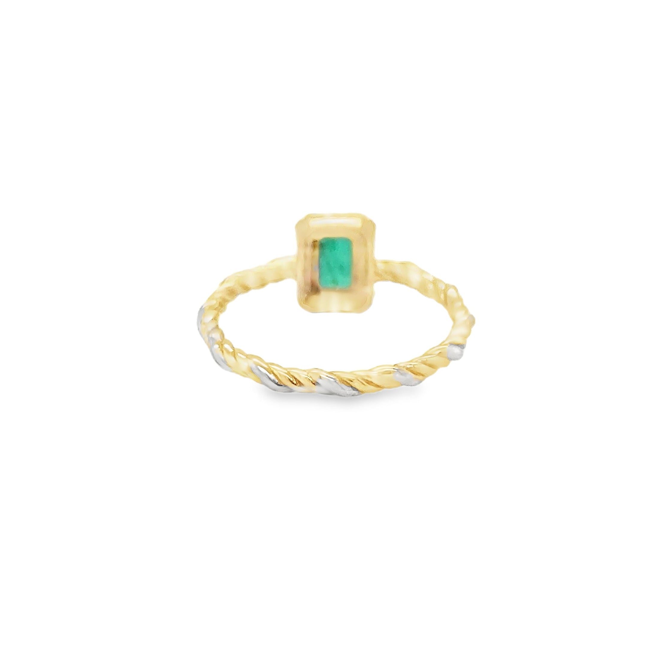 14K Yellow Gold Emerald & Diamonds Ring 0.54 TCW