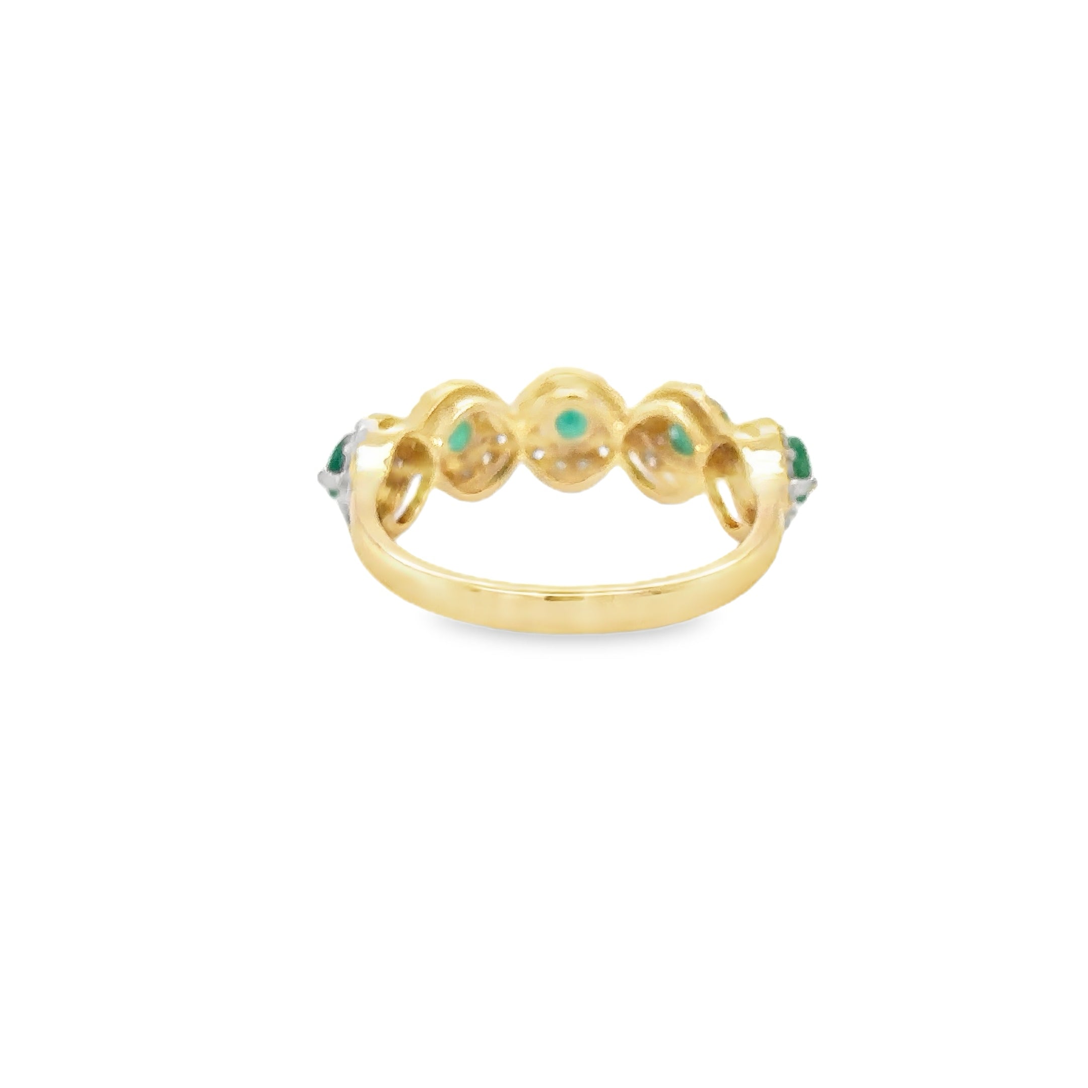 14K Yellow Gold Emerald & Diamonds Ring 1.09 TCW