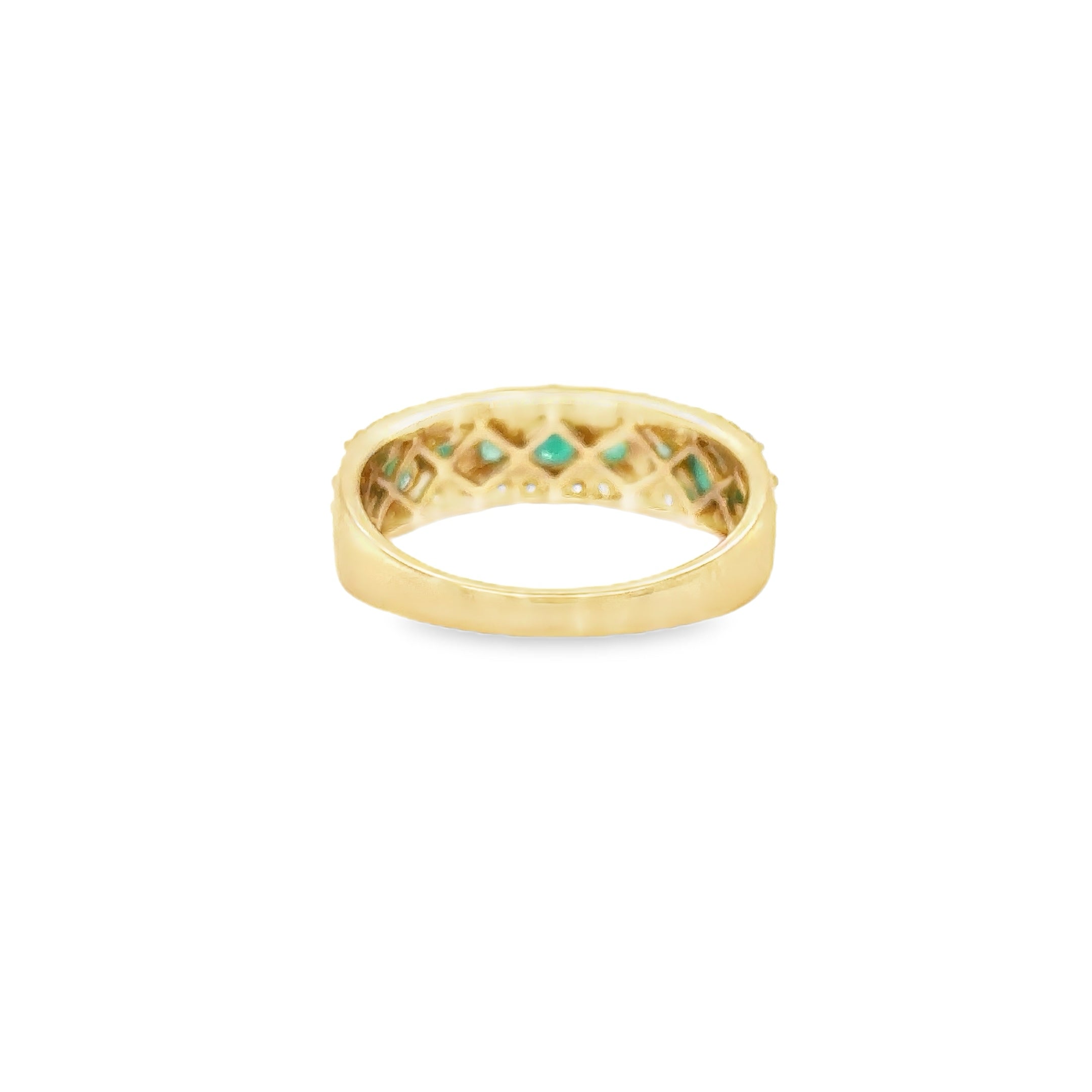 14K Yellow Gold Emerald & Diamonds Ring 1.14 TCW