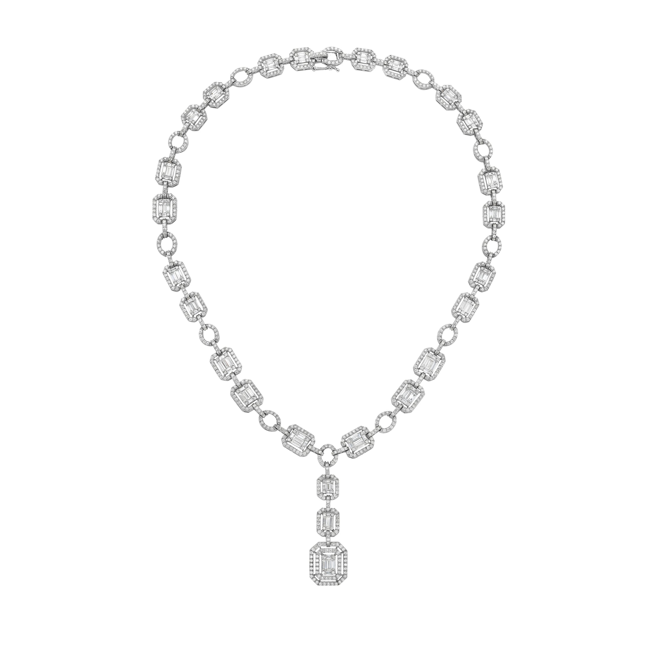 18K White Gold Diamond Necklace 1.03 TCW