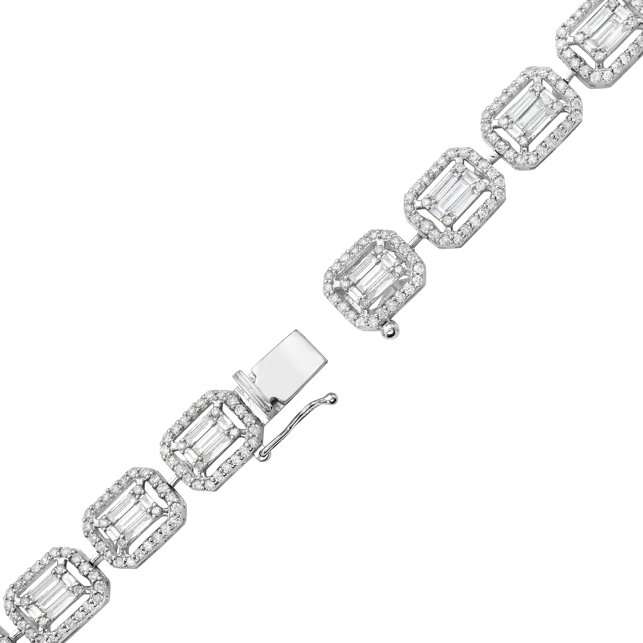 18K White Gold Diamond Necklace 15.8 TCW