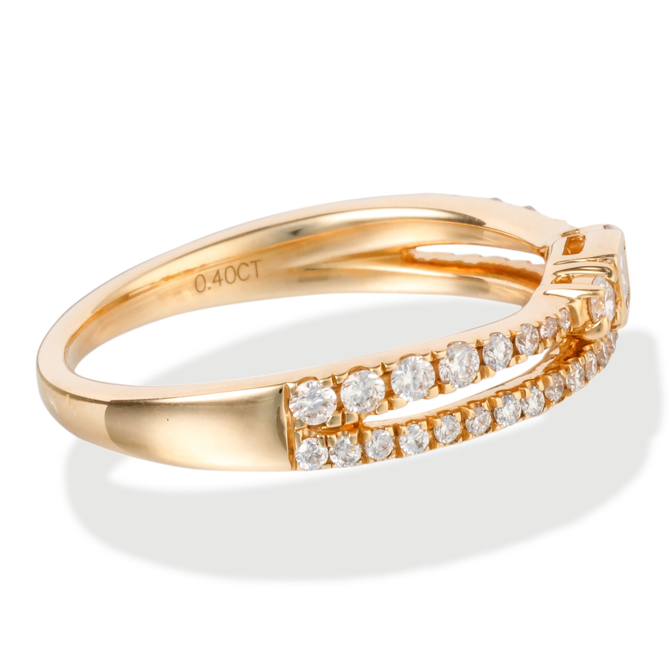 Diamond Round & Baguette Ring 0.40 TCW