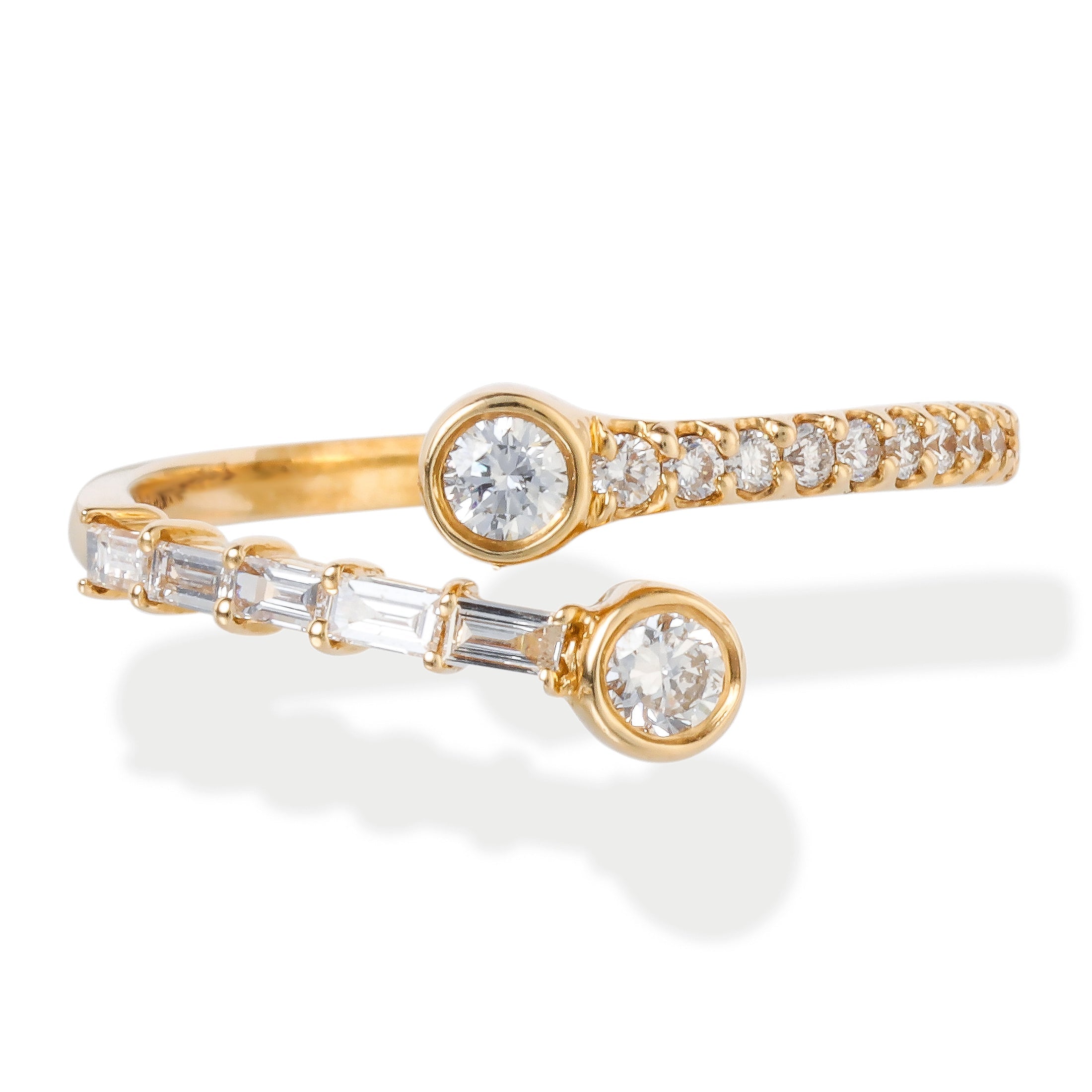 Diamond Round Baguette Ring 0.39 TCW