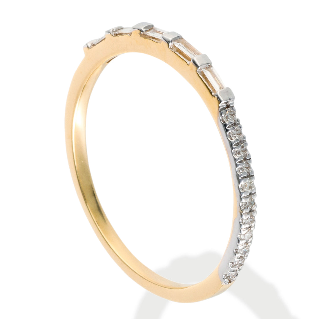 Diamond Round Baguette Ring 0.11 TCW