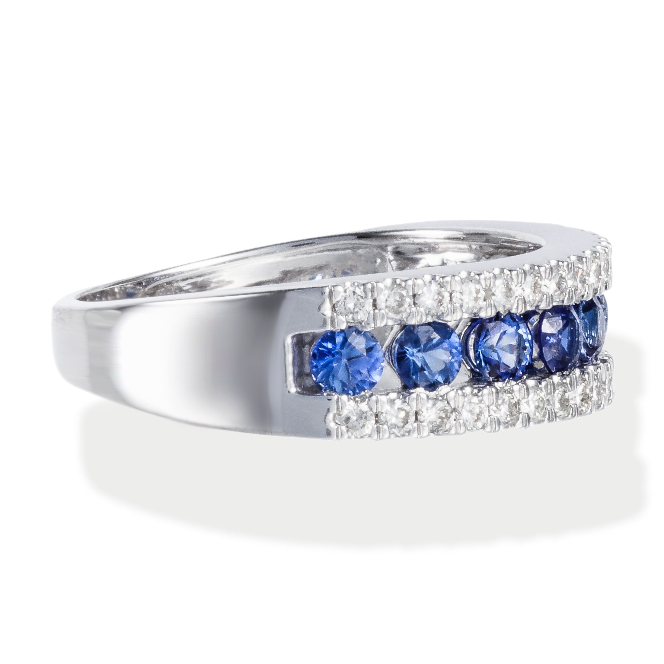 Diamond & Blue Sapphire Ring 1.30 TCW