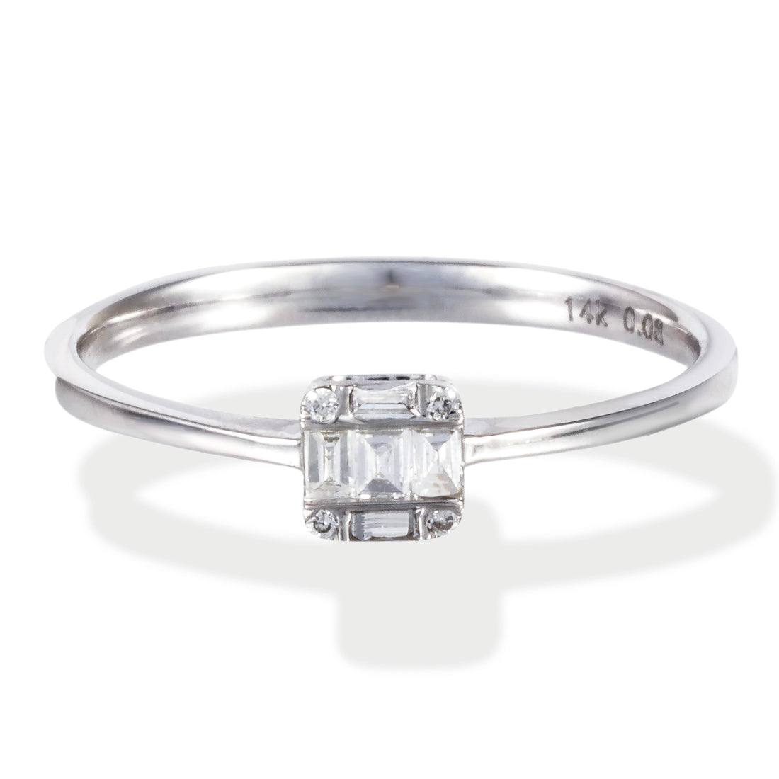 Diamond Round Baguette Ring 0.08 TCW