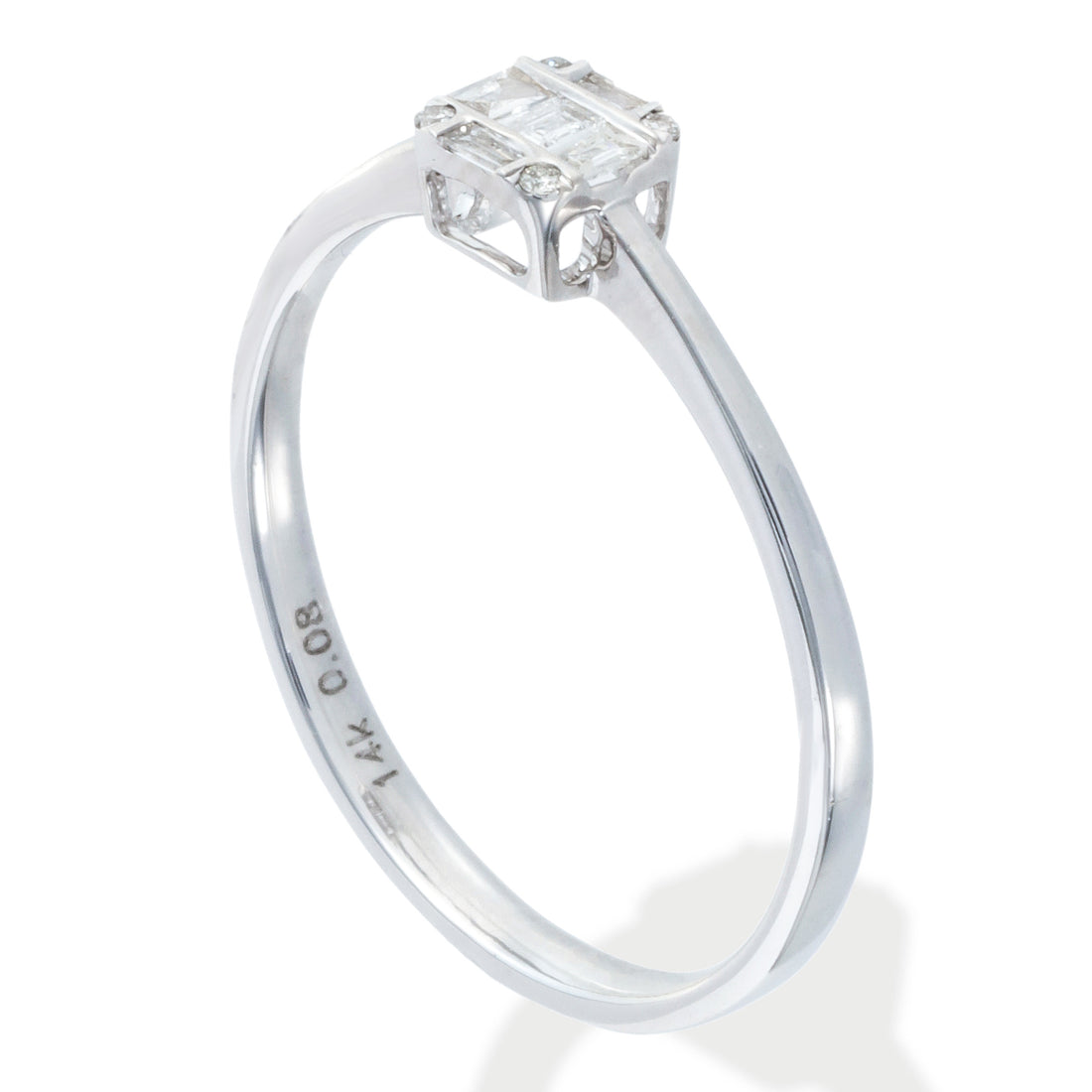 Diamond Round Baguette Ring 0.08 TCW