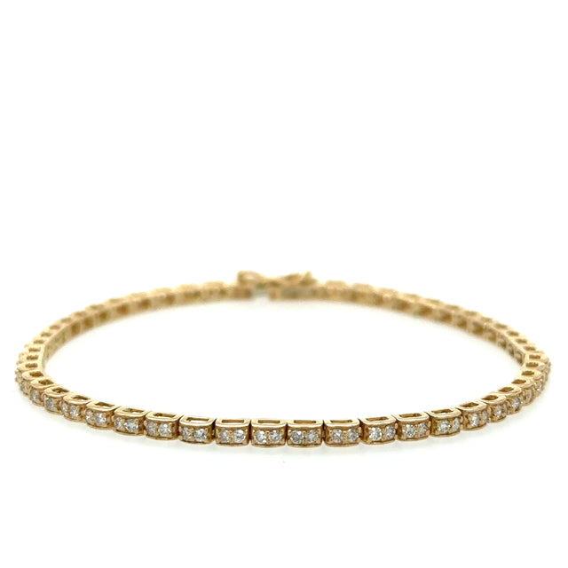 14K Yellow Gold Bracelet With Diamonds 1.11 TCW