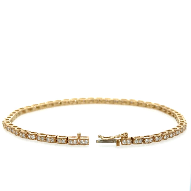 14K Yellow Gold Bracelet With Diamonds 1.11 TCW